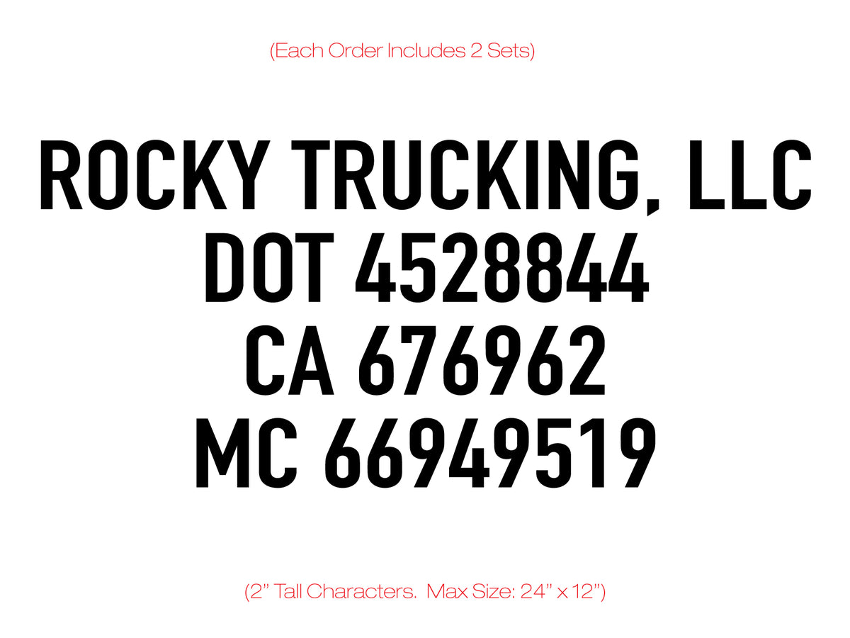 Company Name & Permits Decal (Live Preview)