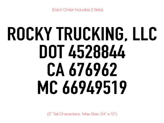 Company Name & Permits Decal (Live Preview)