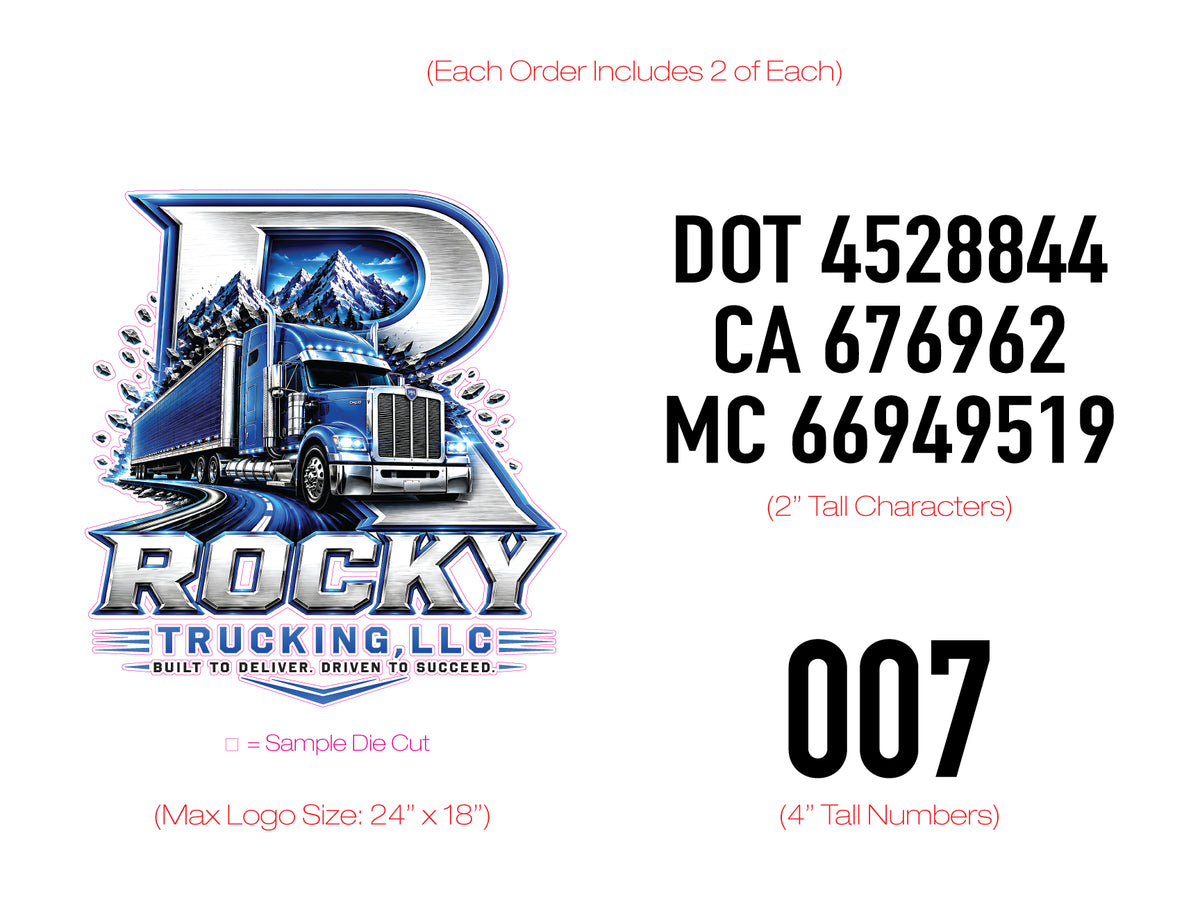 Logo, Permits &-Truck Number Combo