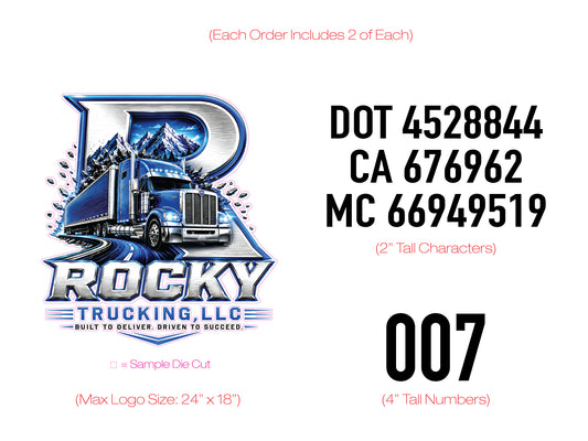 Logo, Permits &-Truck Number Combo